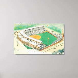 Impressão Em Tela Vista aérea do campo de Wrigley # do 3Chicago, IL