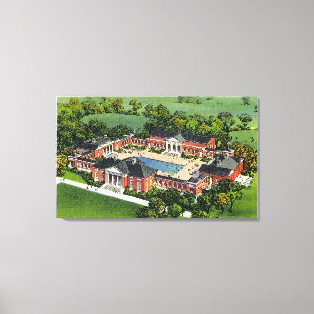 Impressão Em Tela Vista aérea do Centro de Recreação do Spa Saratoga (Frente)