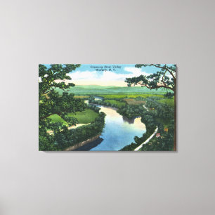 Impressão Em Tela Vista aérea do vale do rio Chemung