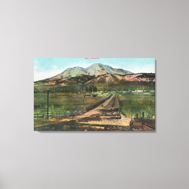 Impressão Em Tela Vista aérea do Vale e Monte Shasta (Frente)