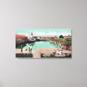 Impressão Em Tela Vista aérea do WharfPetaluma, CA