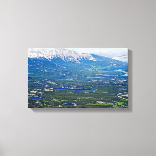 Impressão Em Tela Vista aérea dos lagos Jasper - Canadá