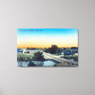 Impressão Em Tela Vista aérea sul de TownPorterville, CA