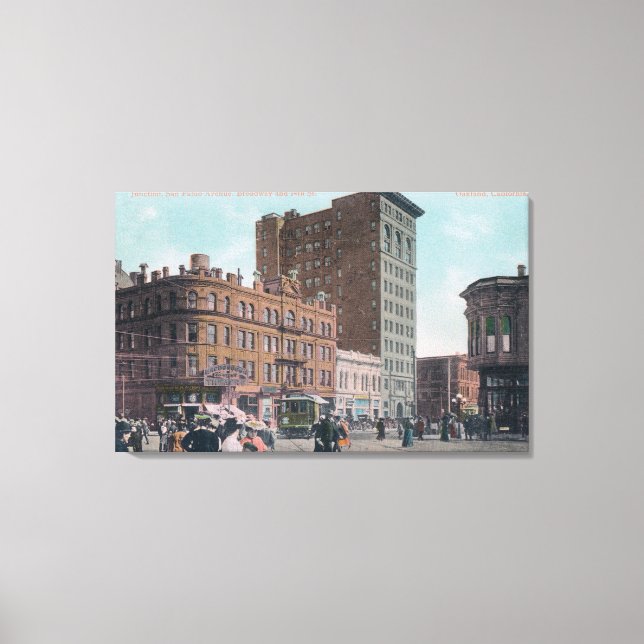 Impressão Em Tela Vista da Broadway, Rua 14, San Pablo Ave Junctio (Frente)