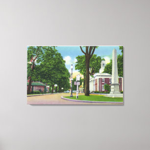 Impressão Em Tela Vista da câmara municipal e do monumento de