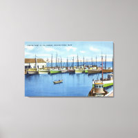 Vista da frota de pesca no porto