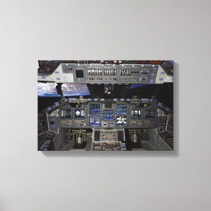 Impressão Em Tela Vista da janela da cabine do ônibus espacial da NA