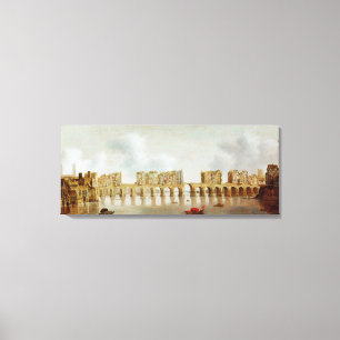 Impressão Em Tela Vista da ponte de Londres, c.1632 (óleo no painel