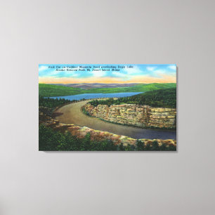 Impressão Em Tela Vista da rocha cortada no cadillac Mt que vê Eagl