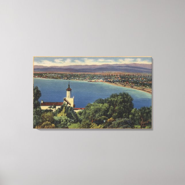 Impressão Em Tela Vista das praias de Redondo & Hermosa, Califórnia (Frente)