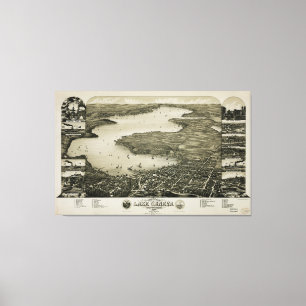 Impressão Em Tela Vista de Bird sobre o lago Genebra, Wisconsin (188