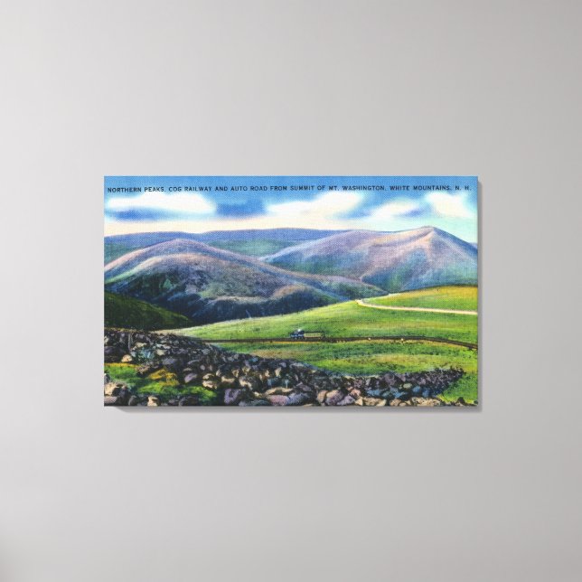 Impressão Em Tela Vista de Cúpula do Caminho de Cog, Picos de Norte (Frente)