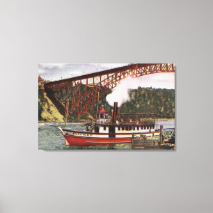 Impressão Em Tela Vista de Maid do Barco Mista Deixando Boca