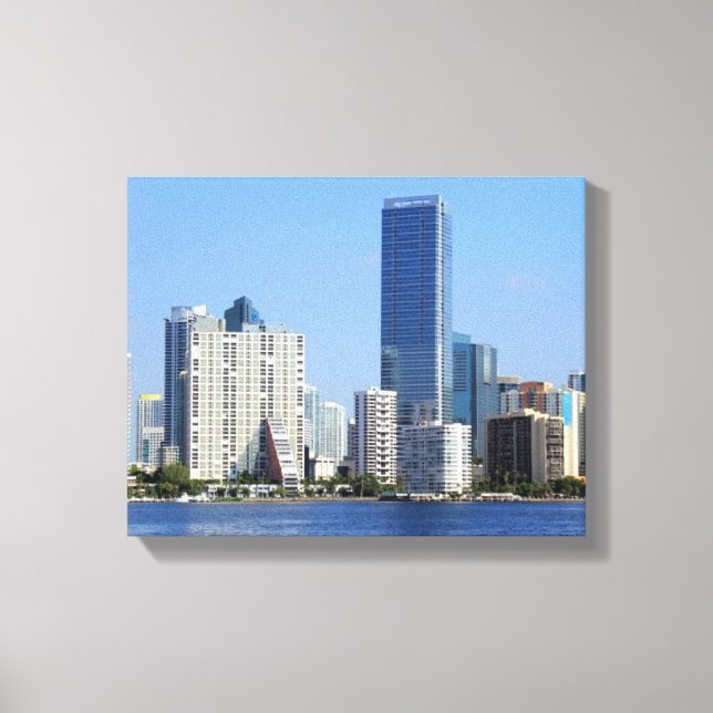 Impressão Em Tela Vista de Miami Skyline (Frente)