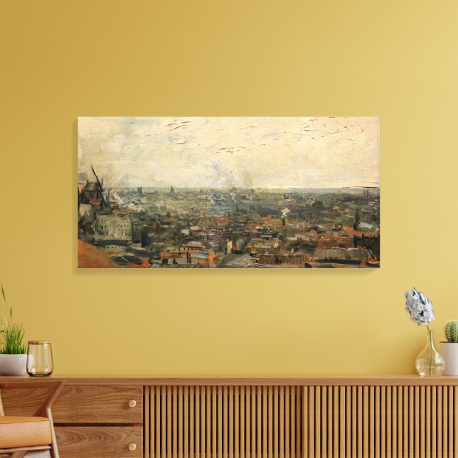 Impressão Em Tela Vista de Paris de Montmartre por Vincent van Gogh (Insitu(Sala de estar))
