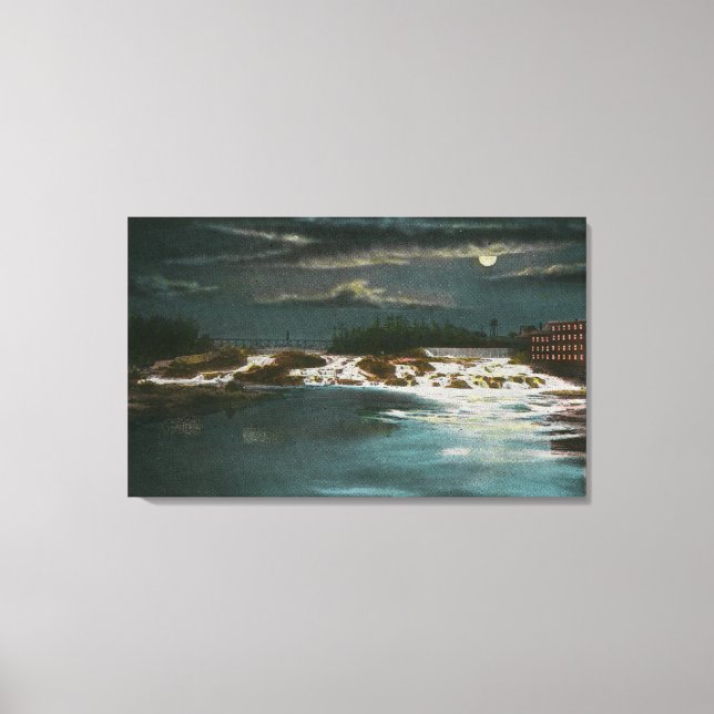 Impressão Em Tela Vista de Ponte Norte das Caixas à Noite (Frente)