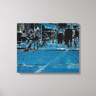 Impressão Em Tela Vista de rua azul