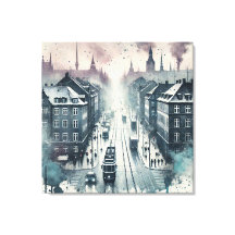 Vista de Rua Superior de Cores Aquáticas com Linha