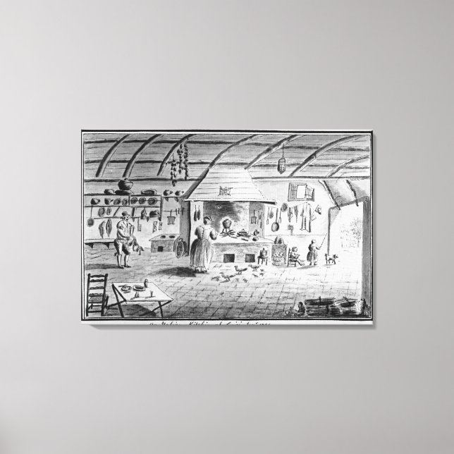 Impressão Em Tela Vista de uma cozinha italiana em Lerici (Frente)