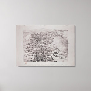 Impressão Em Tela Vista de uma parte da cidade de Timbuktu de uma co
