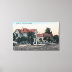 Impressão Em Tela Vista de uma Rua Residência, Criança na Bicicleta