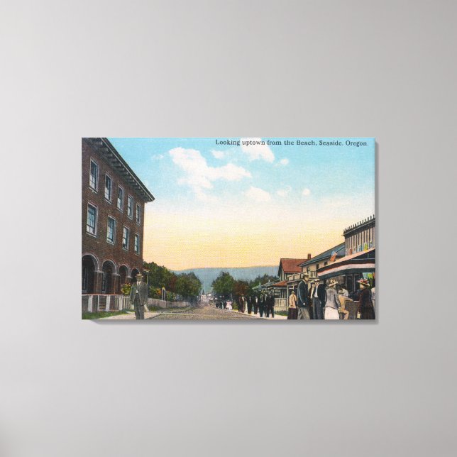 Impressão Em Tela Vista de Uptown a partir do BeachSeaside, OR (Frente)