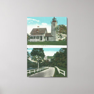 Impressão Em Tela Vista do farol de Champlain do lago