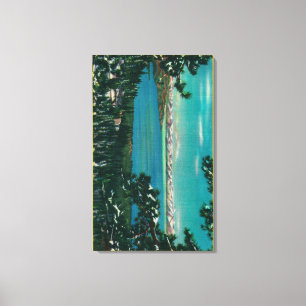 Impressão Em Tela Vista do Mt. HighwayLake cor-de-rosa Tahoe, CA