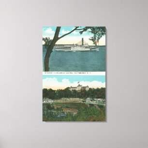 Impressão Em Tela Vista do navio a vapor de Ticonderoga e da falha