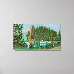 Impressão Em Tela Vista do Rooster Rock and Riverboat