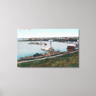 Impressão Em Tela Vista dos navios no DockSt. Michael, AK