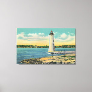 Impressão Em Tela Vista Exterior da Casa Luz de Rock Island