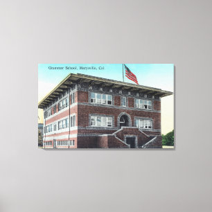 Impressão Em Tela Vista exterior da escola secundária 3