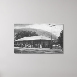 Impressão Em Tela Vista exterior do depósito de trem