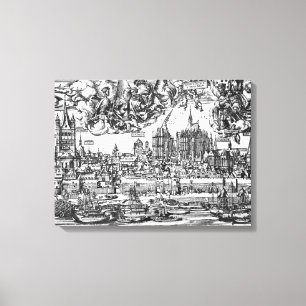 Impressão Em Tela Vista geral da água de Colônia, 1531 (gravura)