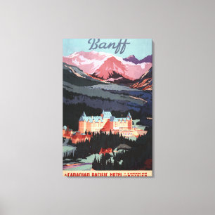 Impressão Em Tela Vista geral do poster de Banff Springs Hotel