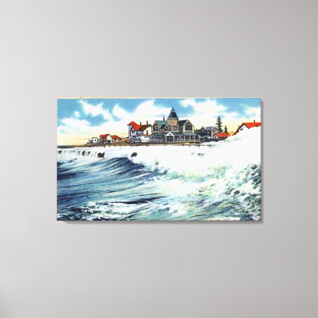 Impressão Em Tela Vista marítima Avenida Waterfront Vista do Surf (Frente)