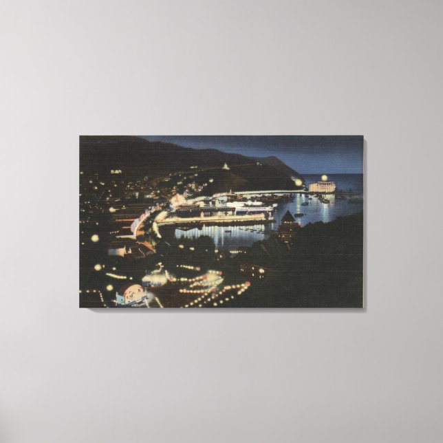 Impressão Em Tela Vista Noturna da Baía de Avalon (Frente)