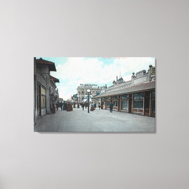 Impressão Em Tela Vista Ocidental do PikeLong Beach, CA (Frente)