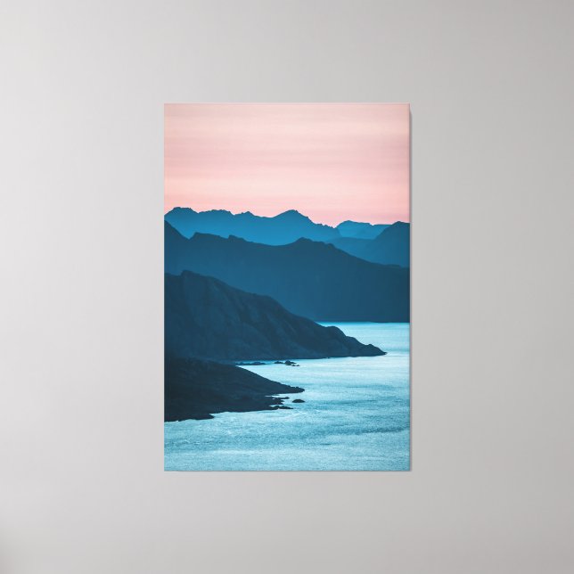 Impressão Em Tela Vista Paisagem do Lofoten da Noruega (Frente)