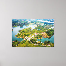 Impressão Em Tela Vista Respiratória de Guatape Antioquia Sunny Skie