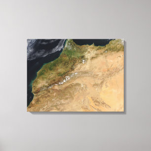 Impressão Em Tela Vista satélite de Marrocos