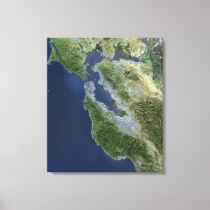 Impressão Em Tela Vista satélite de San Francisco, Califórnia