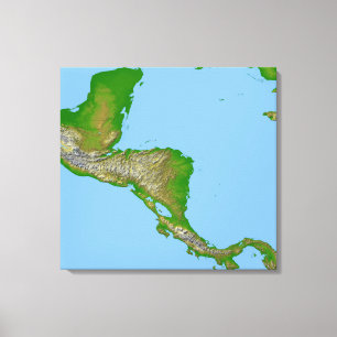 Impressão Em Tela Vista topográfica de América Central