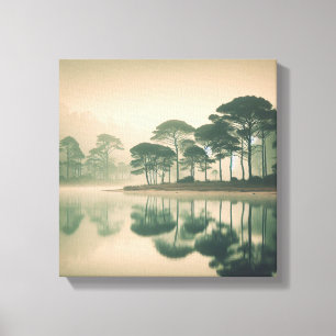 Impressão Em Tela Vista Tranquila e Nebulosa do Lago – Arte de Pared