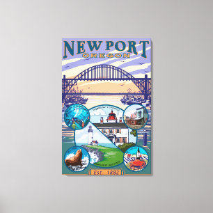 Impressão Em Tela Vistas da Cidade - Newport, Oregon