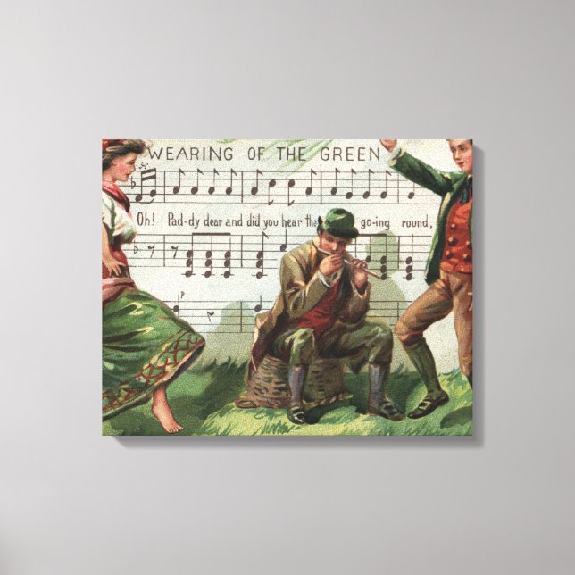 Impressão Em Tela Visto da Sheetmusic verde (Frente)