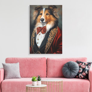 Impressão Em Tela Visto formal Tuxedo Shetland Sheepdog   Sheltie