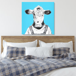 Impressão Em Tela Vitelo em Dungaree (Azul da Velha Escola)