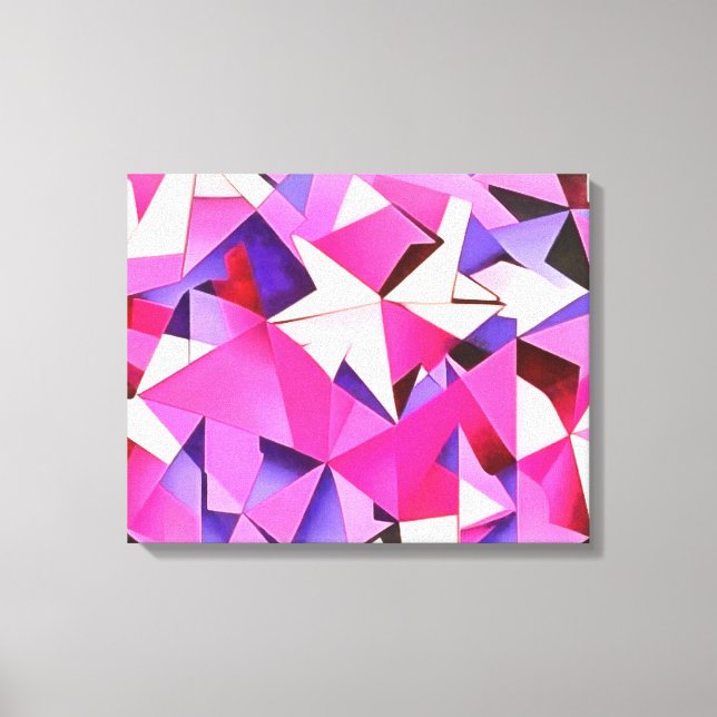 Impressão Em Tela Viva Magenta Hídrangea Abstrato Art (Frente)